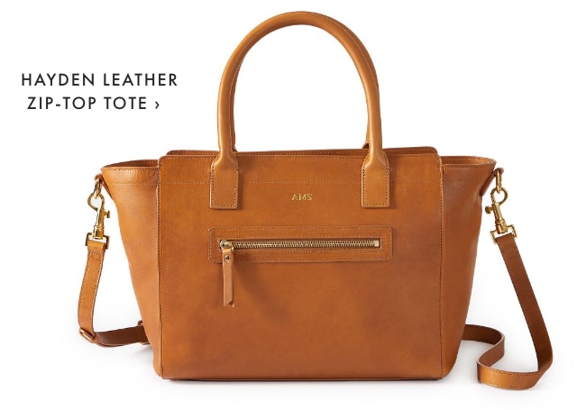 HAYDEN LEATHER ZIP-TOP TOTE ›