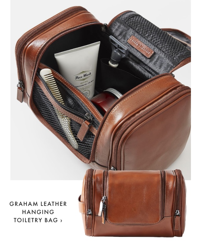 GRAHAM LEATHER HANGING TOILETRY BAG ›