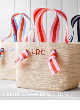 RIBBON STRAW BEACH TOTE ›