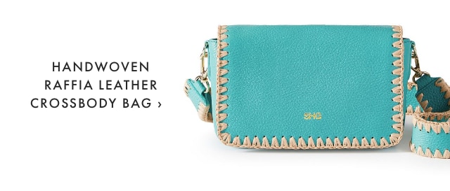 HANDWOVEN RAFFIA LEATHER CROSSBODY BAG ›
