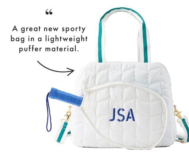 A great new sporty bag in a lightweight puffer material.