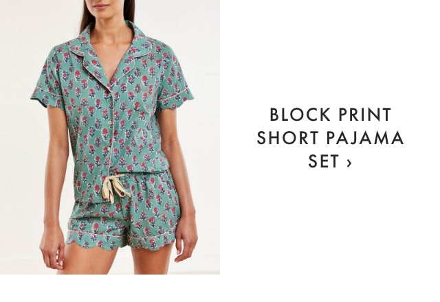 BLOCK PRINT SHORT PAJAMA SET &rsaquo;