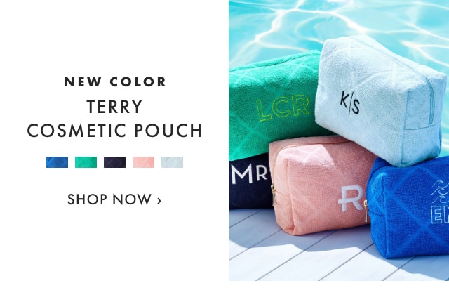NEW COLOR - TERRY COSMETIC POUCH - SHOP NOW &rsaquo;