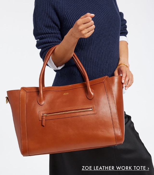 ZOE LEATHER WORK TOTE &rsaquo;