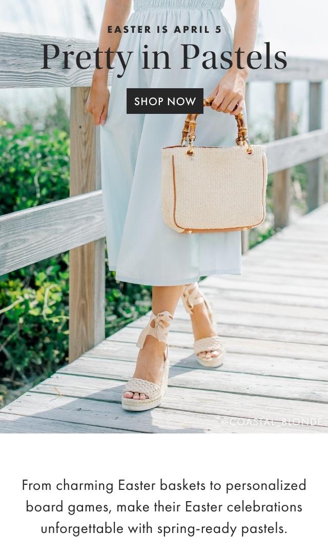 THE COLOR EDIT: Pastel-Perfect - SHOP NOW - From charming Easter baskets to personalized board games, make their Easter celebrations unforgettable with spring-ready pastels.