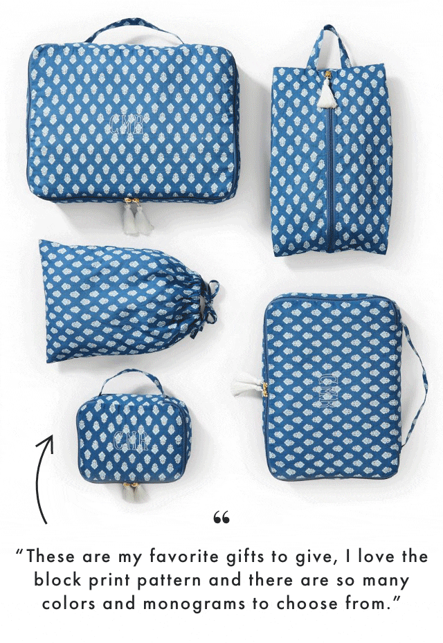 "These are my favorite gifts to give, I love the block print pattern and there are so many colors and monograms to choose from."