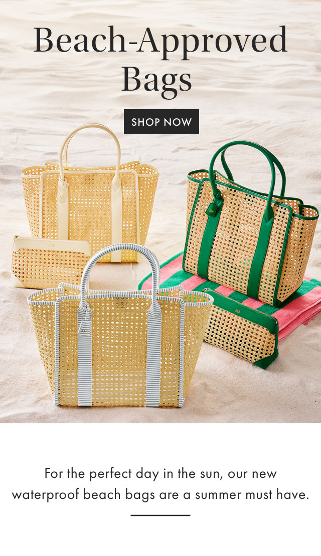 Beach-Approved Bags - SHOP NOW - For the perfect day in the sun, our new waterproof beach bags are a summer must have.