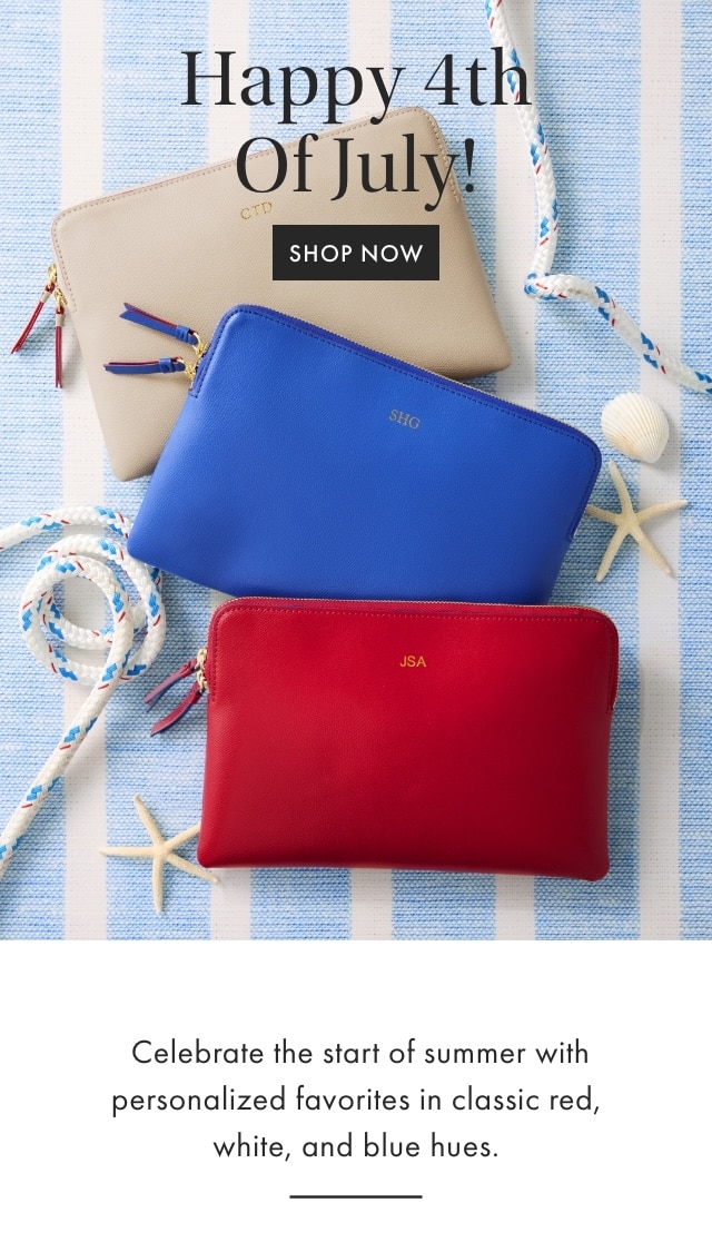 The Americana Shop - SHOP NOW - Celebrate the start of summer with personalized favorites in classic red, white, and blue hues.